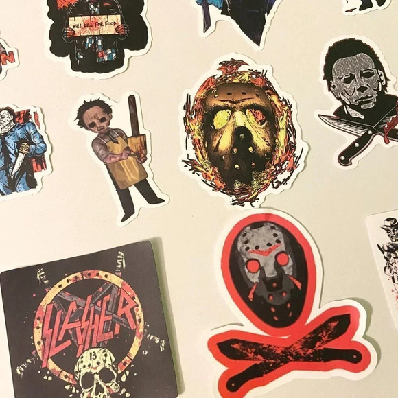 Lot of 51 Assorted Slasher Movie Stickers Halloween Scream Jason Freddy - Picture 4 of 16